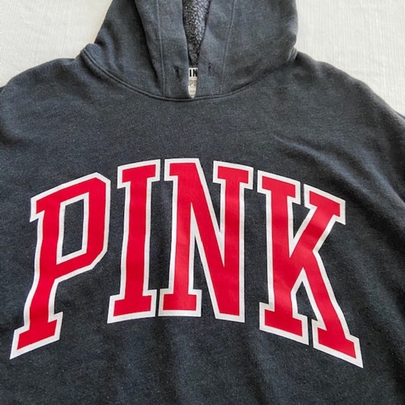 Victorias‎ Secret PINK Gray Cropped Hoodie - Picture 2 of 5